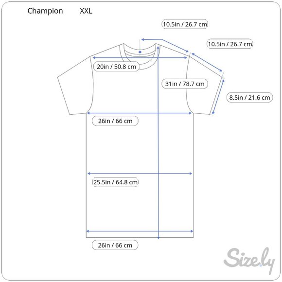 Champion Mens Blue Short Sleeve Logo T-Shirt XXL NWT - Picture 2 of 6